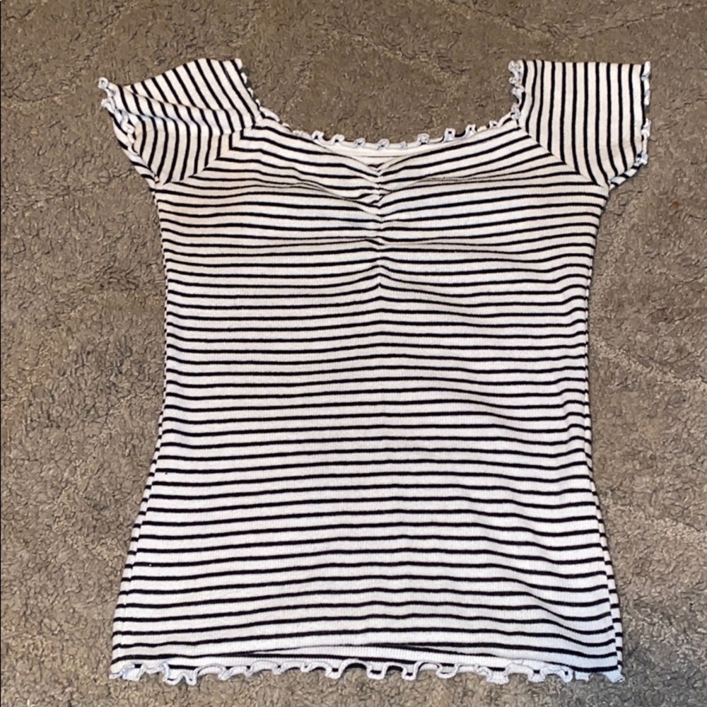 Black and white striped top